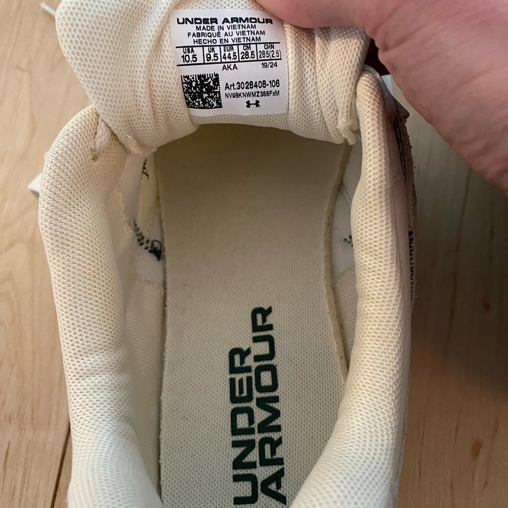 Under Armour Essential Runner Men's Sneakers White Quartz/Forest Green - 10.5 - Picture 7 of 8
